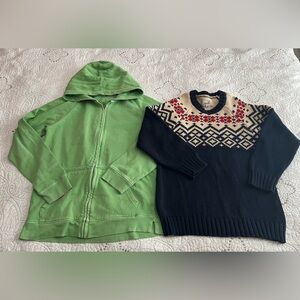 Boys Peek sweater and Cat and Jack zip hoodie